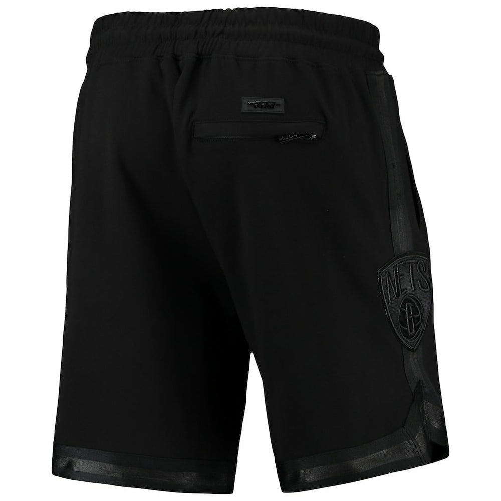 Brooklyn Nets Pro Standard Triple Black Gloss Logo Shorts for sale | NBA