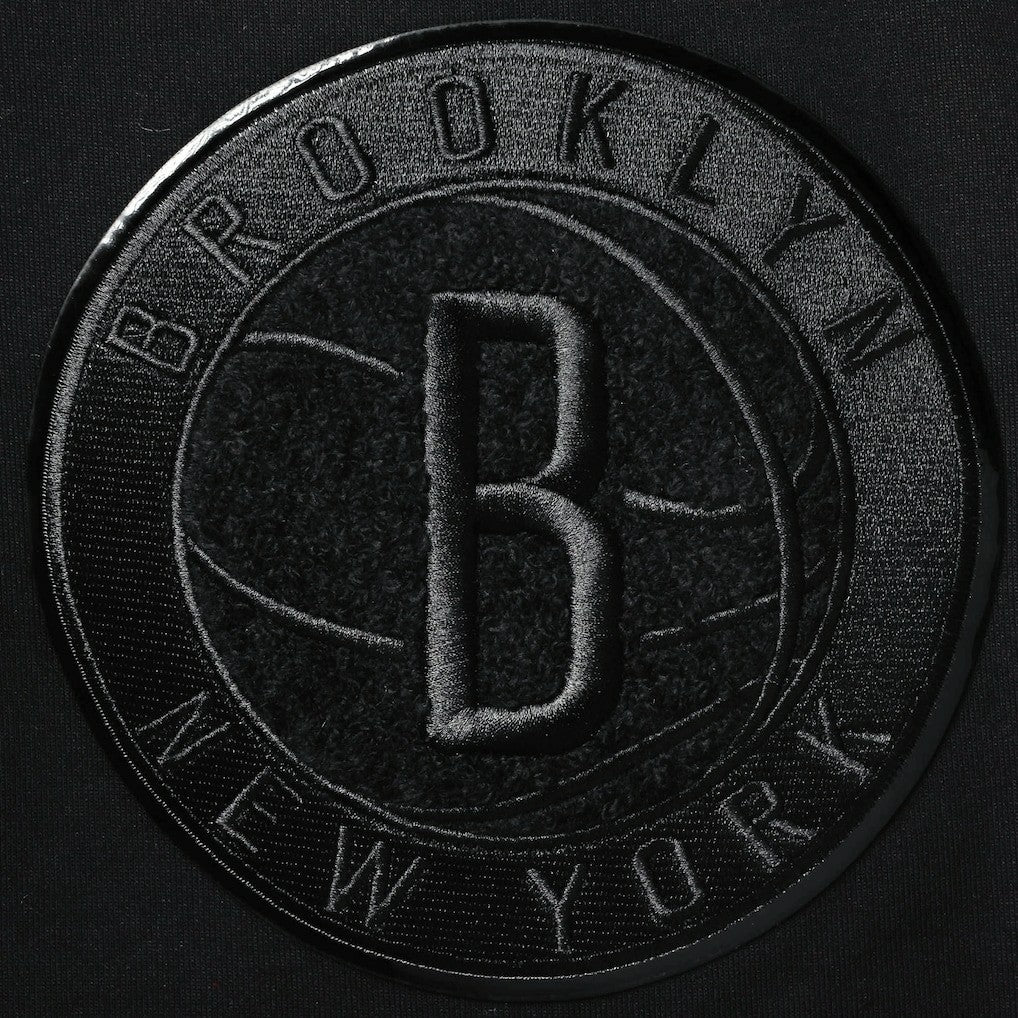 Brooklyn Nets Pro Standard Triple Black Gloss Logo Shorts for sale | NBA