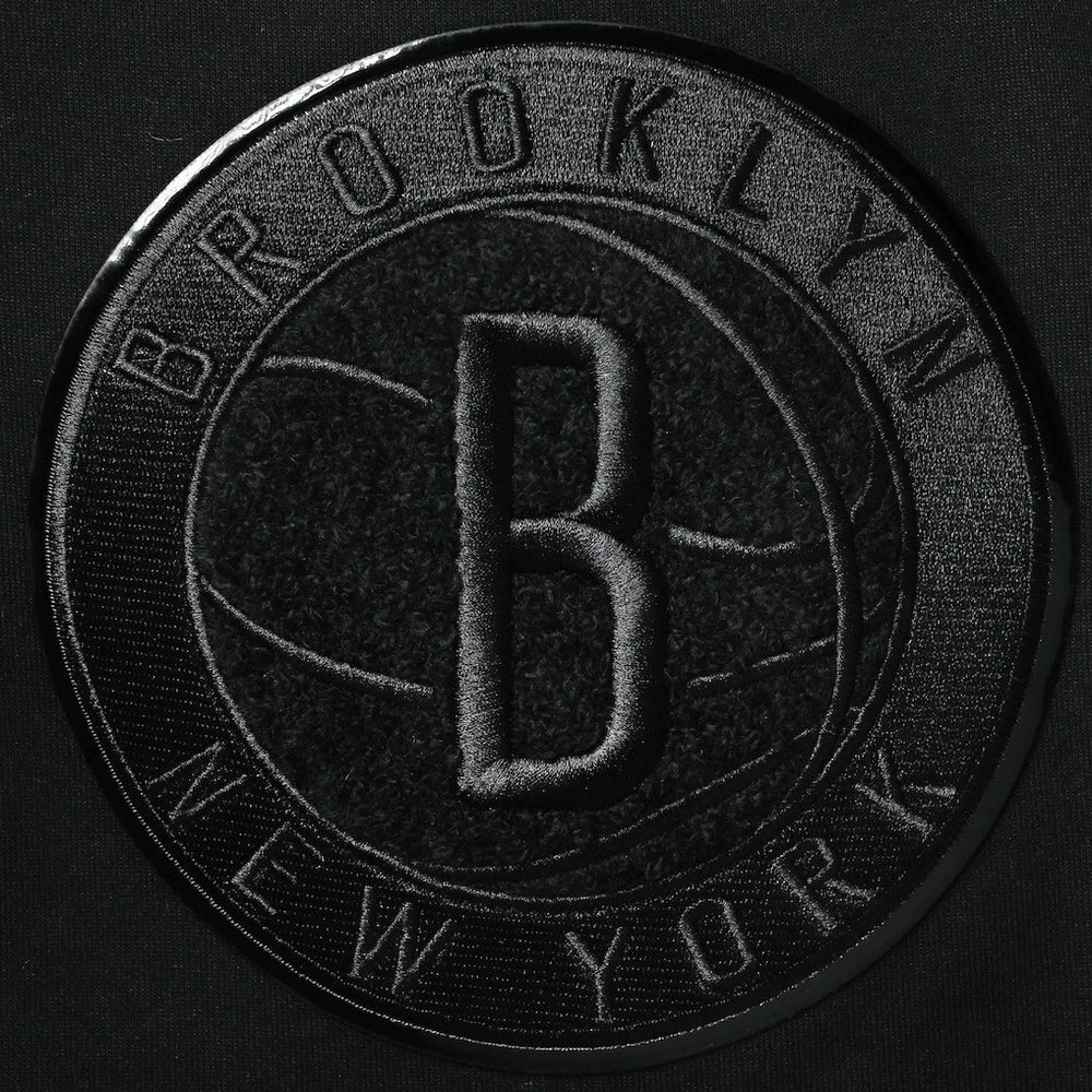 Brooklyn Nets Pro Standard Triple Black Gloss Logo Shorts for sale | NBA