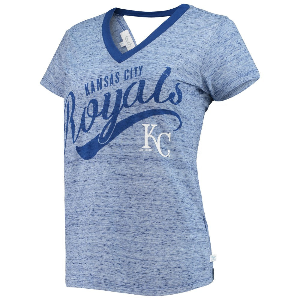 Kansas City Royals Touch Women's Hail Mary Back Wrap Space-Dye V-Neck T-Shirt - MLB T-shirts