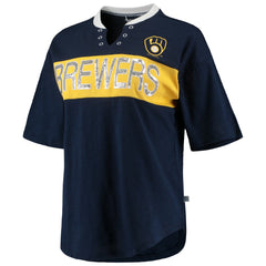 Milwaukee Brewers Touch Women's Lead Off Notch Neck T-Shirt - MLB T-shirts