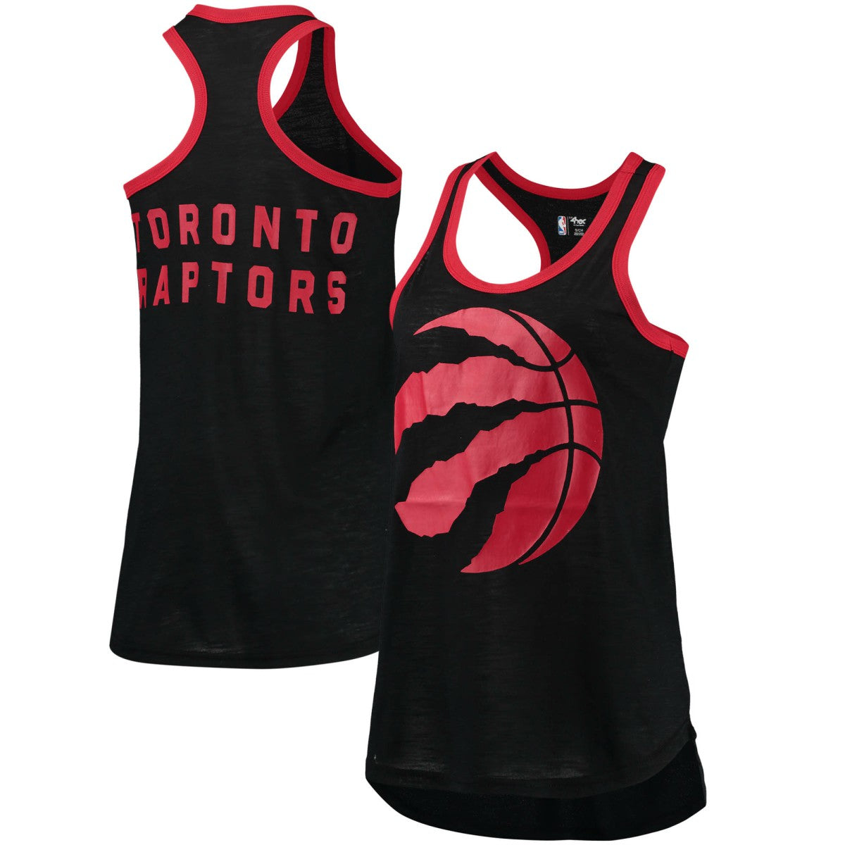 Black Toronto Raptors G-III Sports by Carl Banks Women's Showdown Scoop-Neck Racerback Tank Top | NBA