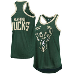 Hunter Green Milwaukee Bucks G-III Sports by Carl Banks Women's Showdown Scoop-Neck Racerback Tank Top | NBA