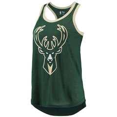 Hunter Green Milwaukee Bucks G-III Sports by Carl Banks Women's Showdown Scoop-Neck Racerback Tank Top | NBA