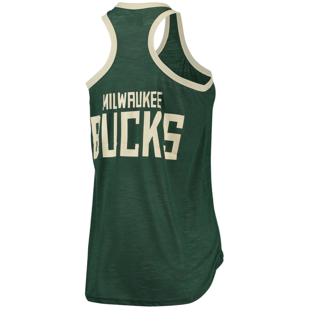 Hunter Green Milwaukee Bucks G-III Sports by Carl Banks Women's Showdown Scoop-Neck Racerback Tank Top | NBA
