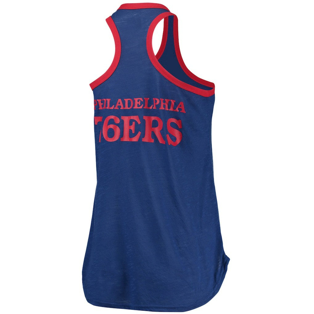 Royal Philadelphia 76ers G-III Sports by Carl Banks Women's Showdown Scoop-Neck Racerback Tank Top | NBA