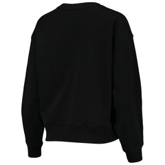 Black Brooklyn Nets DKNY Sport Women's Carrie Rhinestone Pullover Sweatshirt | NBA