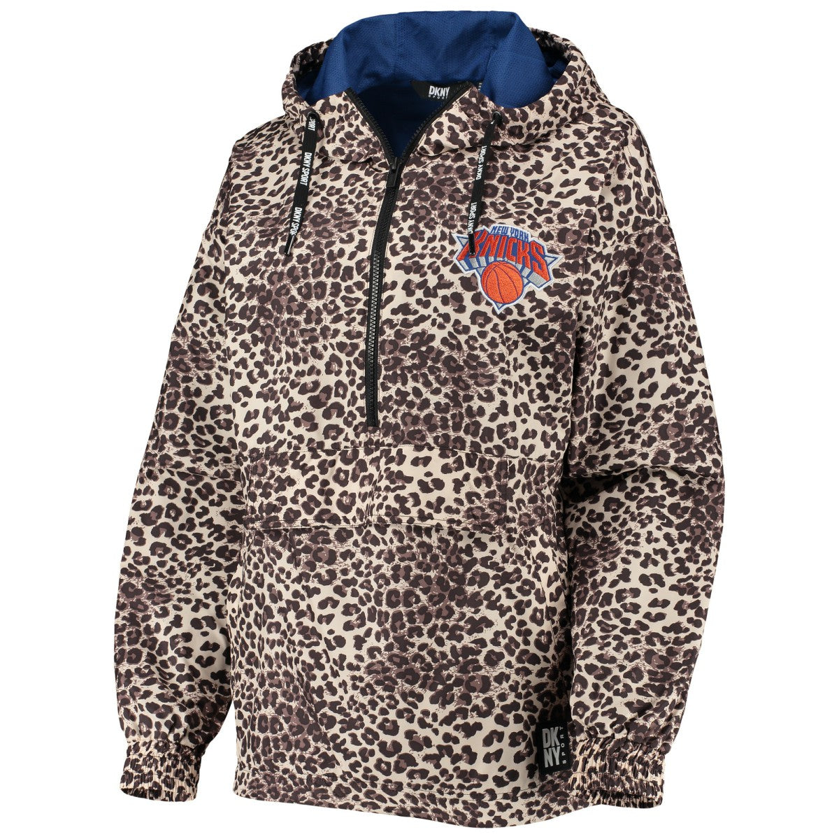 Leopard New York Knicks DKNY Sport Women's Gabriella Windbreaker Half-Zip Hoodie | NBA
