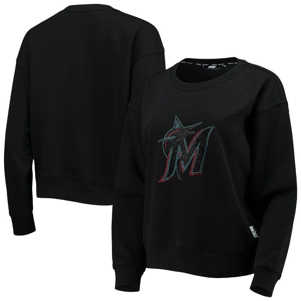 Miami Marlins DKNY Sport Women's Carrie Pullover Sweatshirt - MLB Pullover