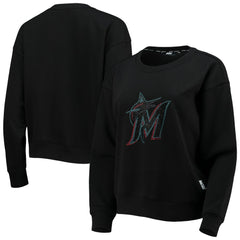 Miami Marlins DKNY Sport Women's Carrie Pullover Sweatshirt - MLB Pullover