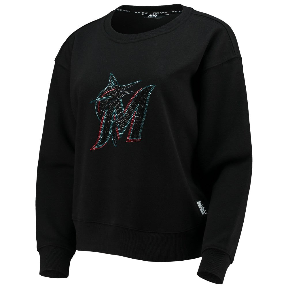 Miami Marlins DKNY Sport Women's Carrie Pullover Sweatshirt - MLB Pullover