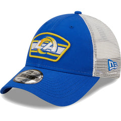 Los Angeles Rams Logo Patch Trucker 9FORTY Snapback Hat | NFL Sale