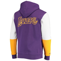Purple Los Angeles Lakers Hardwood Classics Fusion 2.0 Colorblock Pullover Hoodie | NBA