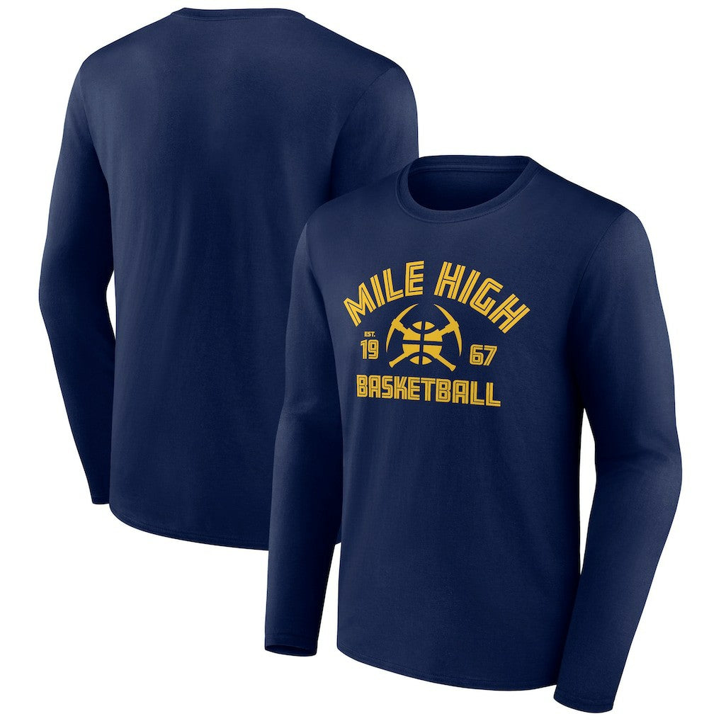 Navy Denver Nuggets Tip-Off Long Sleeve T-Shirt sale | NBA
