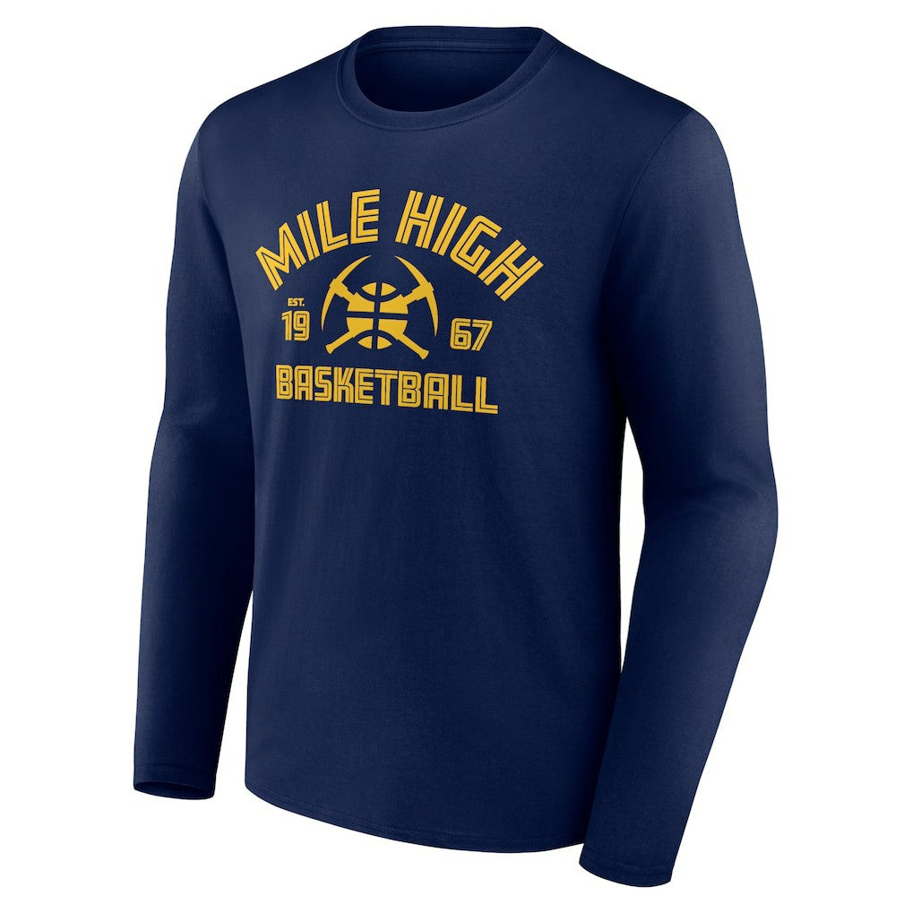 Navy Denver Nuggets Tip-Off Long Sleeve T-Shirt sale | NBA