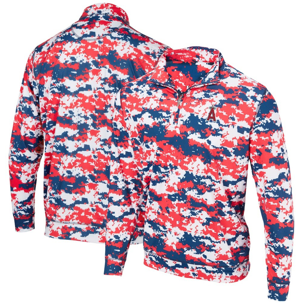 Los Angeles Angels Digital Camo Performance Quarter-Zip Pullover Jacket - MLB Jackets