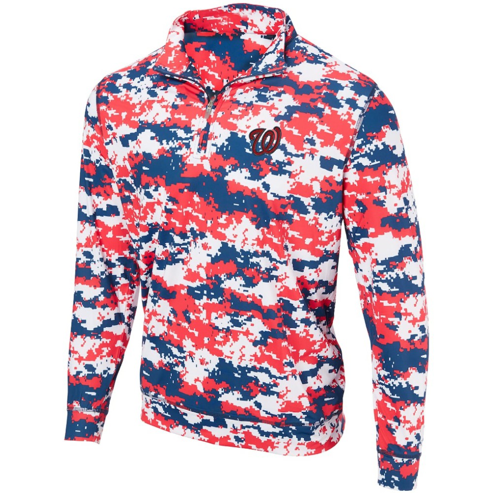 Washington Nationals Digital Camo Performance Quarter-Zip Pullover Jacket - MLB Jackets