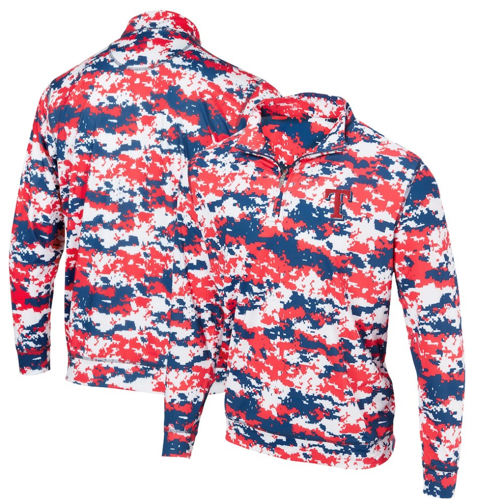 Texas Rangers Digital Camo Performance Quarter-Zip Pullover Jacket - MLB Jackets