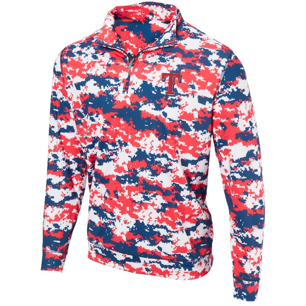 Texas Rangers Digital Camo Performance Quarter-Zip Pullover Jacket - MLB Jackets