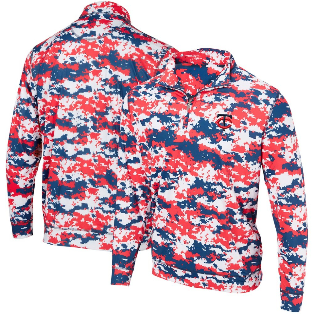 Minnesota Twins Digital Camo Performance Quarter-Zip Pullover Jacket - MLB Jackets
