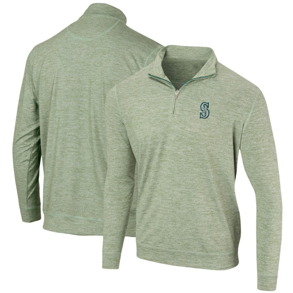 Seattle Mariners Peached Marled Yarn Quarter-Zip Pullover Jacket - MLB Jackets