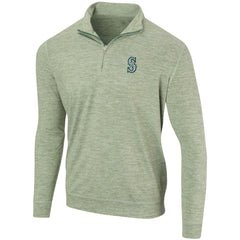 Seattle Mariners Peached Marled Yarn Quarter-Zip Pullover Jacket - MLB Jackets