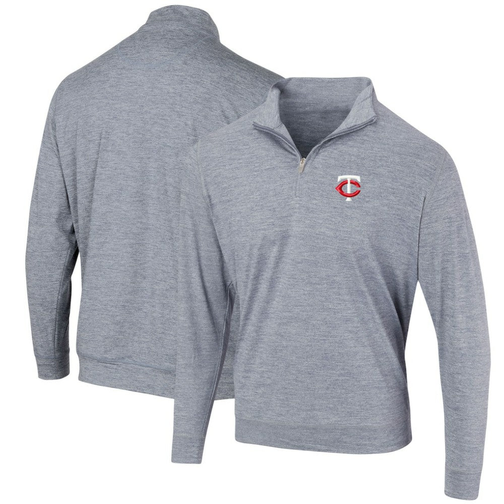 Minnesota Twins Peached Marled Yarn Quarter-Zip Pullover Jacket - MLB Jackets