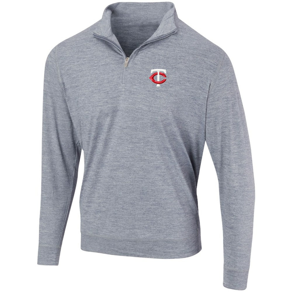 Minnesota Twins Peached Marled Yarn Quarter-Zip Pullover Jacket - MLB Jackets