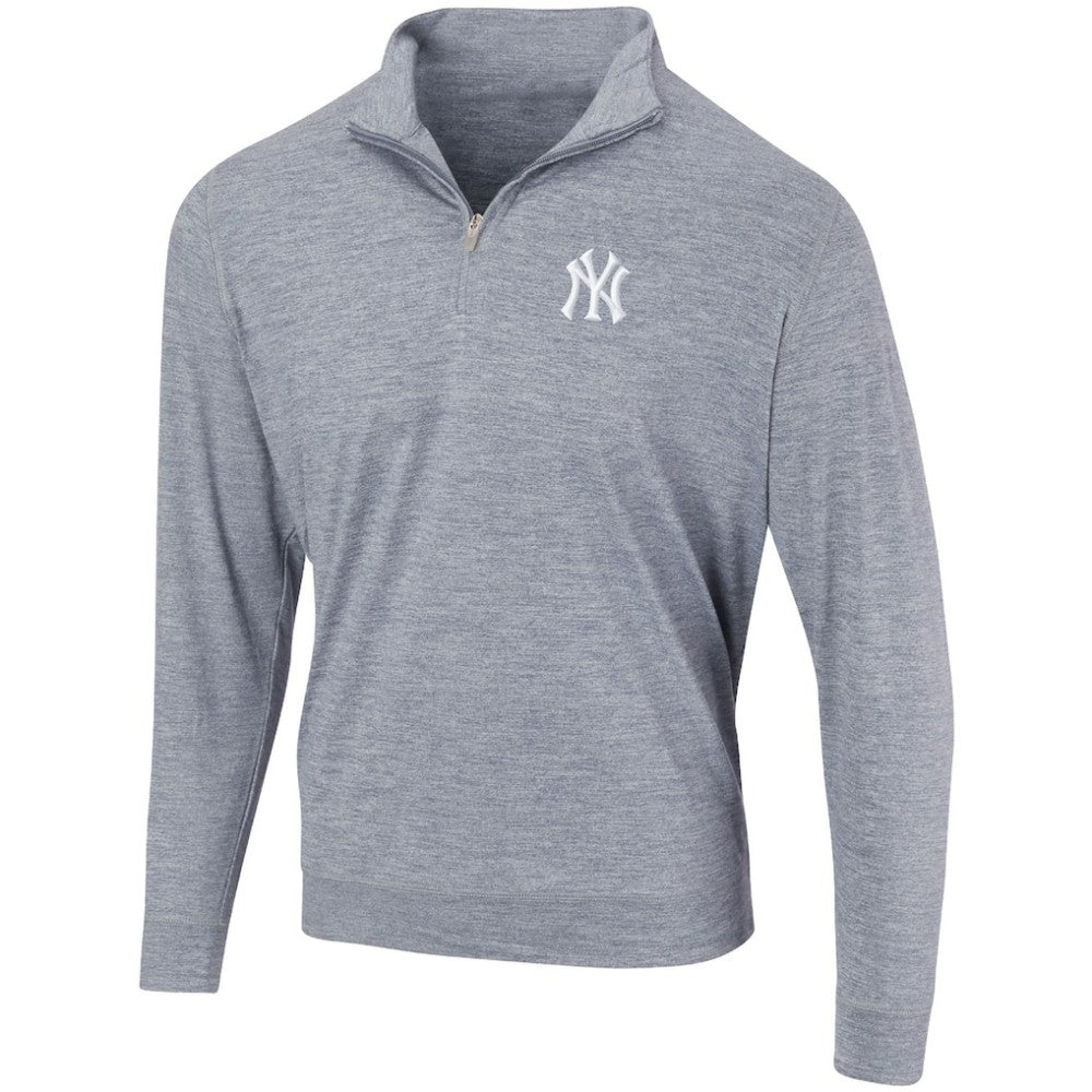 New York Yankees Peached Marled Yarn Quarter-Zip Pullover Jacket - MLB Jackets