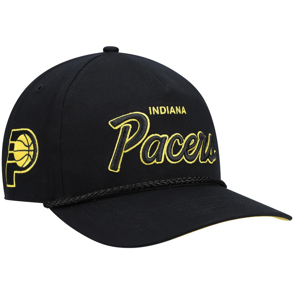 Black Indiana Pacers '47 Crosstown Script Hitch Snapback Hat | NBA