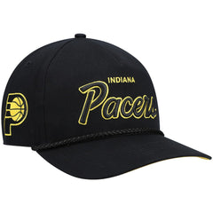 Black Indiana Pacers '47 Crosstown Script Hitch Snapback Hat | NBA