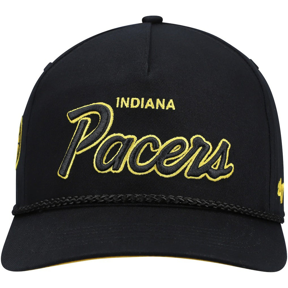 Black Indiana Pacers '47 Crosstown Script Hitch Snapback Hat | NBA