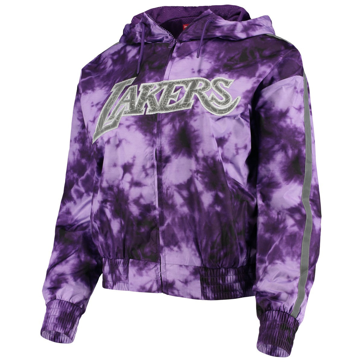Purple Los Angeles Lakers Women's Galaxy Sublimated Windbreaker Pullover Full-Zip Hoodie | NBA
