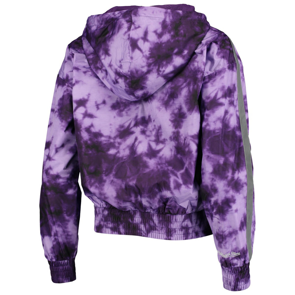 Purple Los Angeles Lakers Women's Galaxy Sublimated Windbreaker Pullover Full-Zip Hoodie | NBA