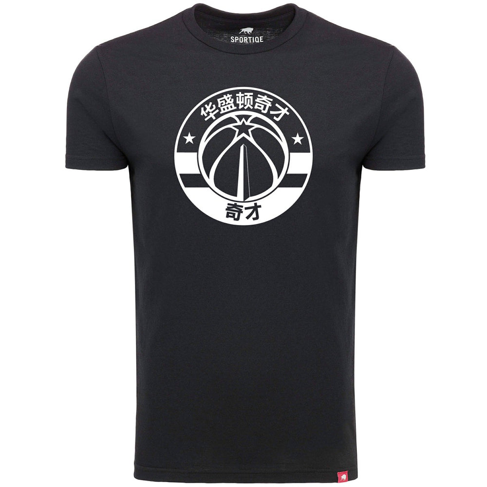 Black Washington Wizards Sportiqe Chinese Language Comfy Tri-Blend T-Shirt | NBA