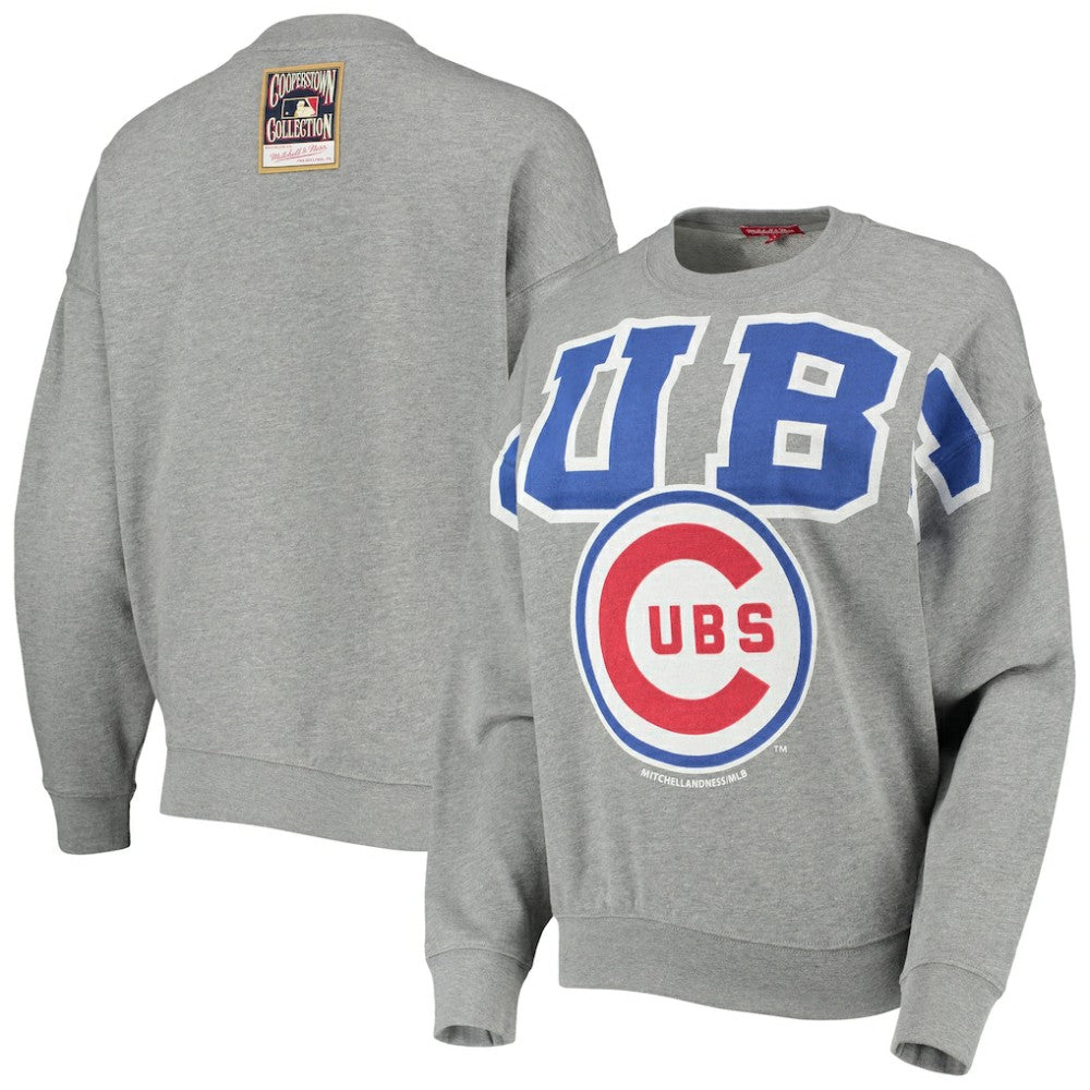 Chicago Cubs Mitchell & Ness Women's Cooperstown Collection Logo Lightweight Pullover Sweatshirt - MLB Pullover