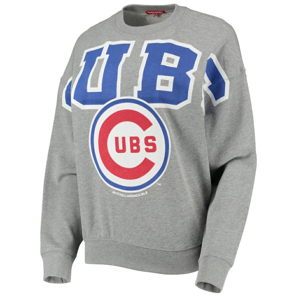 Chicago Cubs Mitchell & Ness Women's Cooperstown Collection Logo Lightweight Pullover Sweatshirt - MLB Pullover