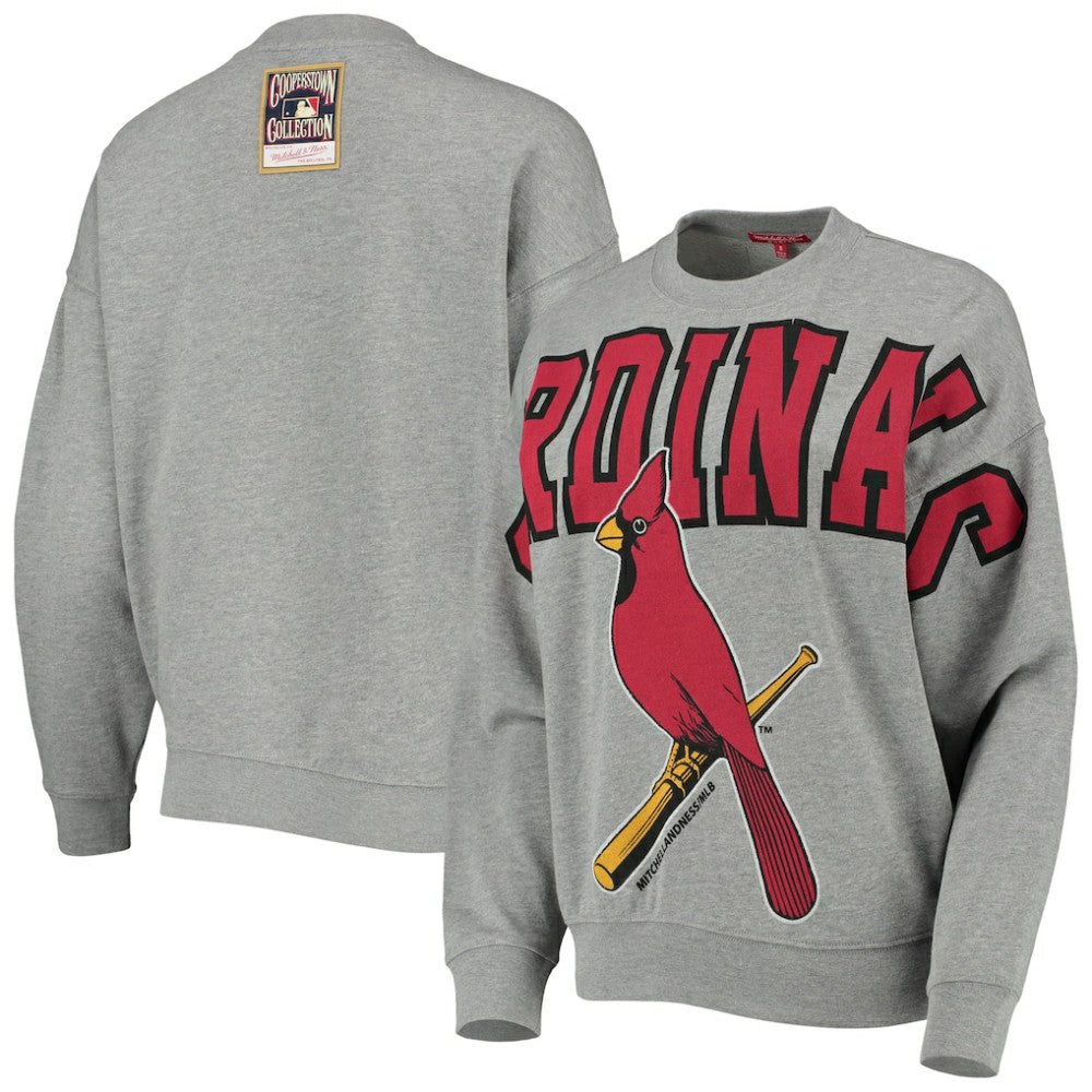 St. Louis Cardinals Mitchell & Ness Women's Cooperstown Collection Logo Lightweight Pullover Sweatshirt - MLB Pullover