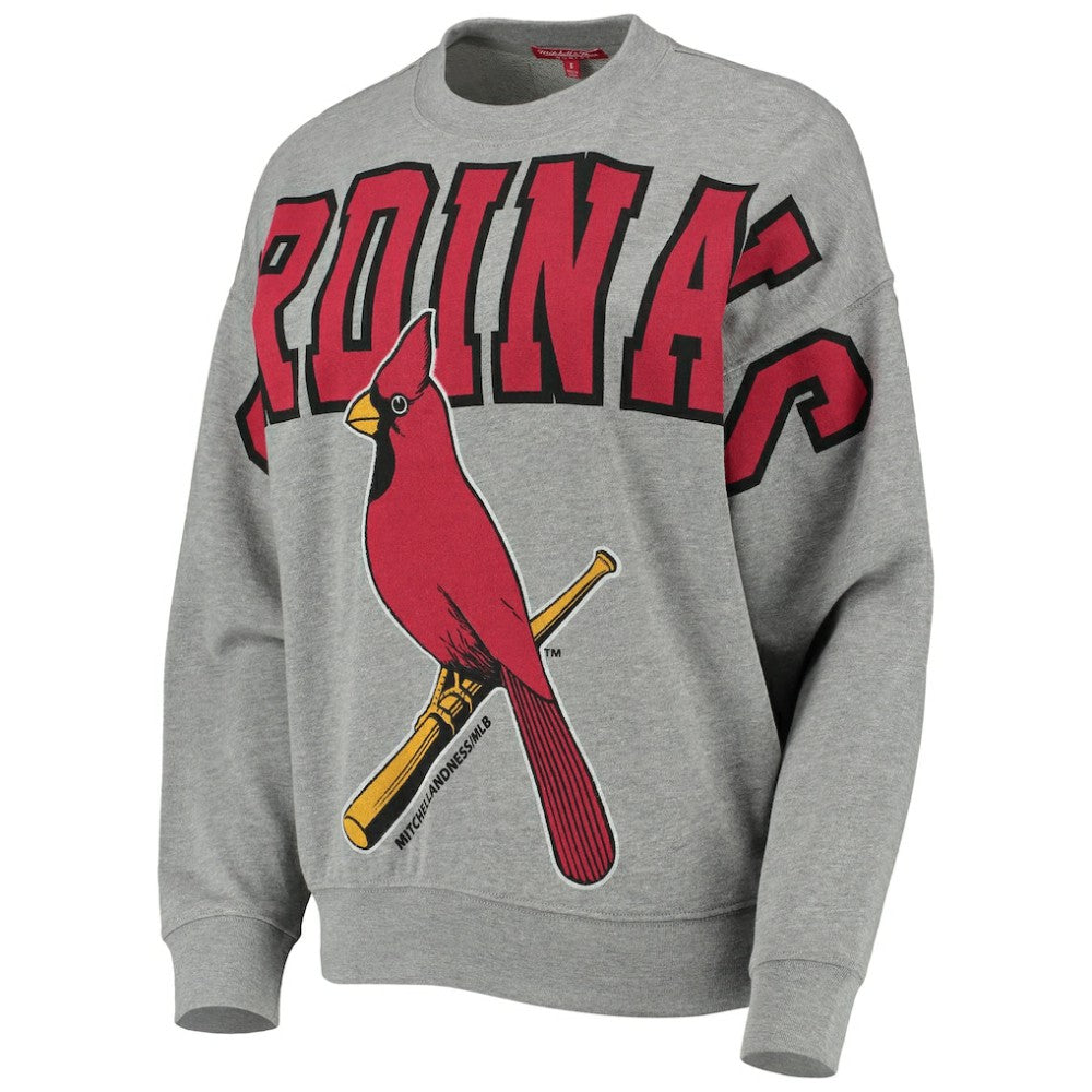 St. Louis Cardinals Mitchell & Ness Women's Cooperstown Collection Logo Lightweight Pullover Sweatshirt - MLB Pullover