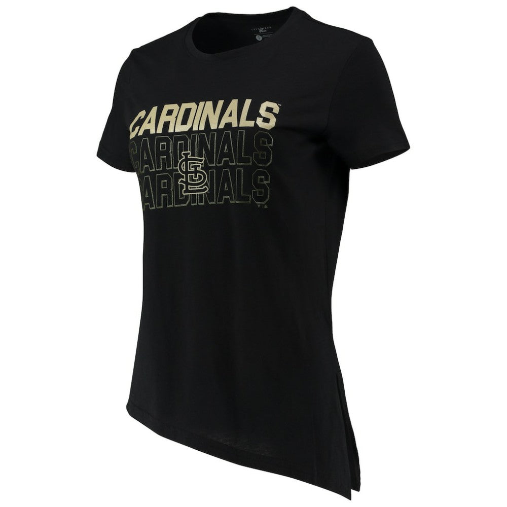 St. Louis Cardinals Levelwear Women's Birch Delta Asymmetrical T-Shirt - MLB T-shirts