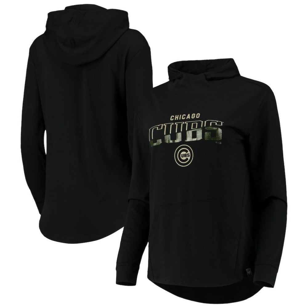 Chicago Cubs Levelwear Women's Vivid Scuba Neck Pullover Hoodie - MLB Hoodies