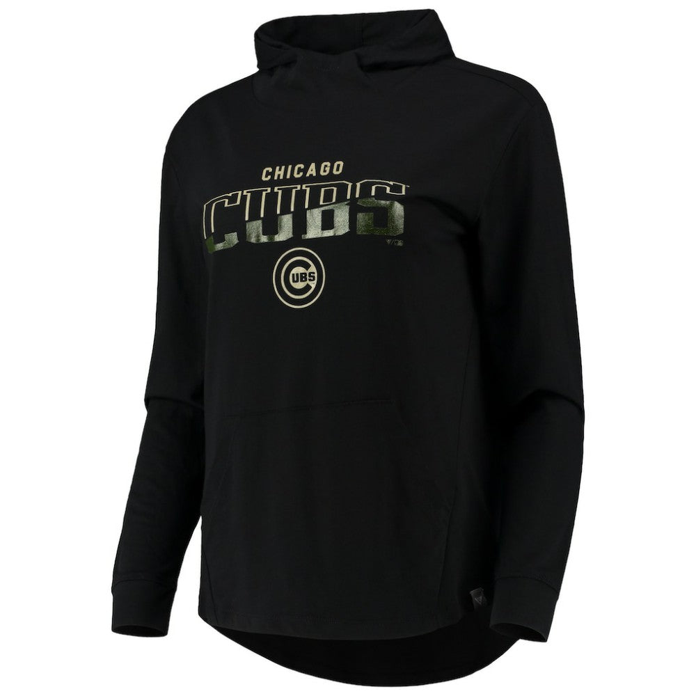 Chicago Cubs Levelwear Women's Vivid Scuba Neck Pullover Hoodie - MLB Hoodies