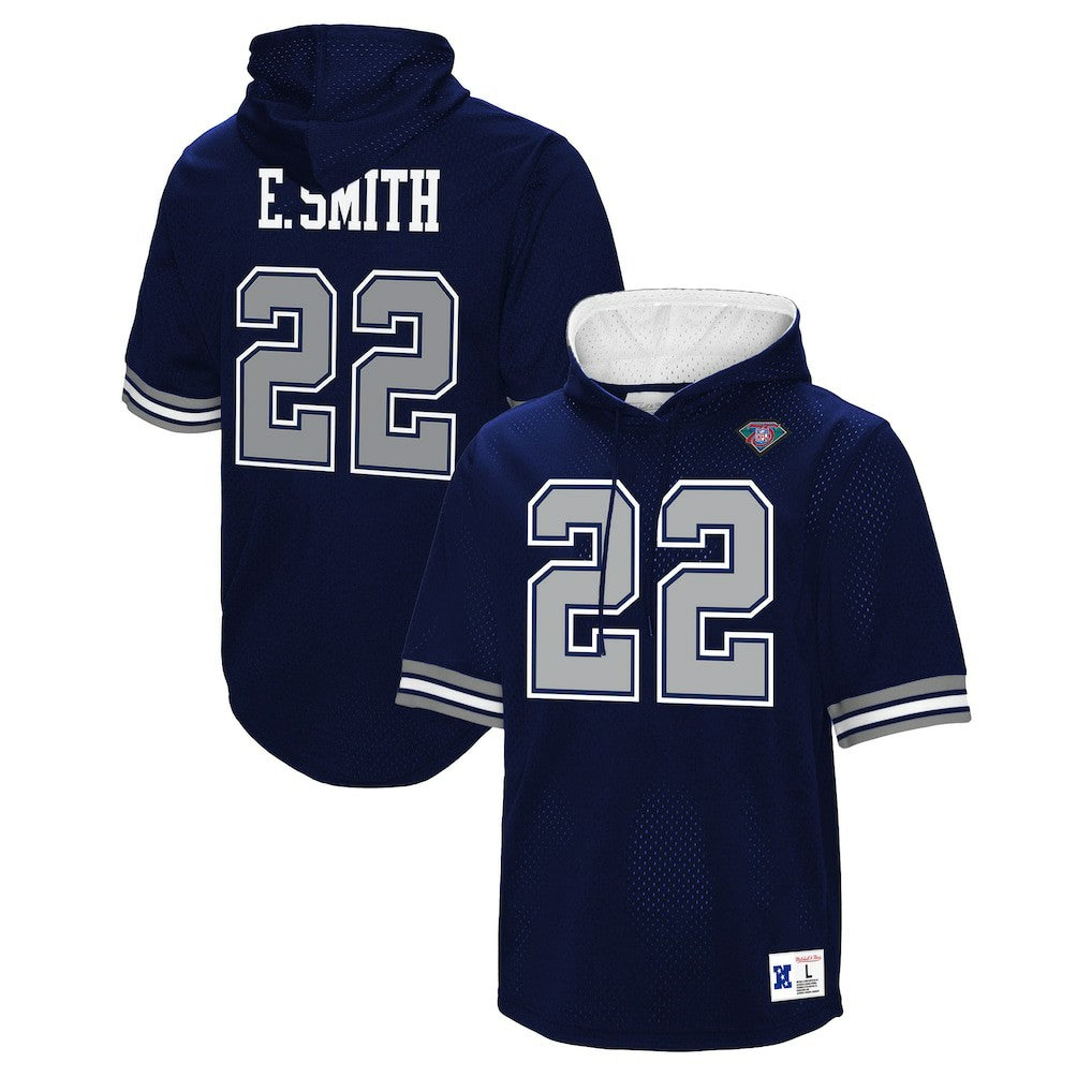 Dallas Cowboys Emmitt Smith  Retired Player Mesh Name & Number Hoodie T-Shirt | NFL Hot