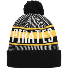 Pittsburgh Pirates New Era Striped Cuffed Knit Hat with Pom - MLB Hats