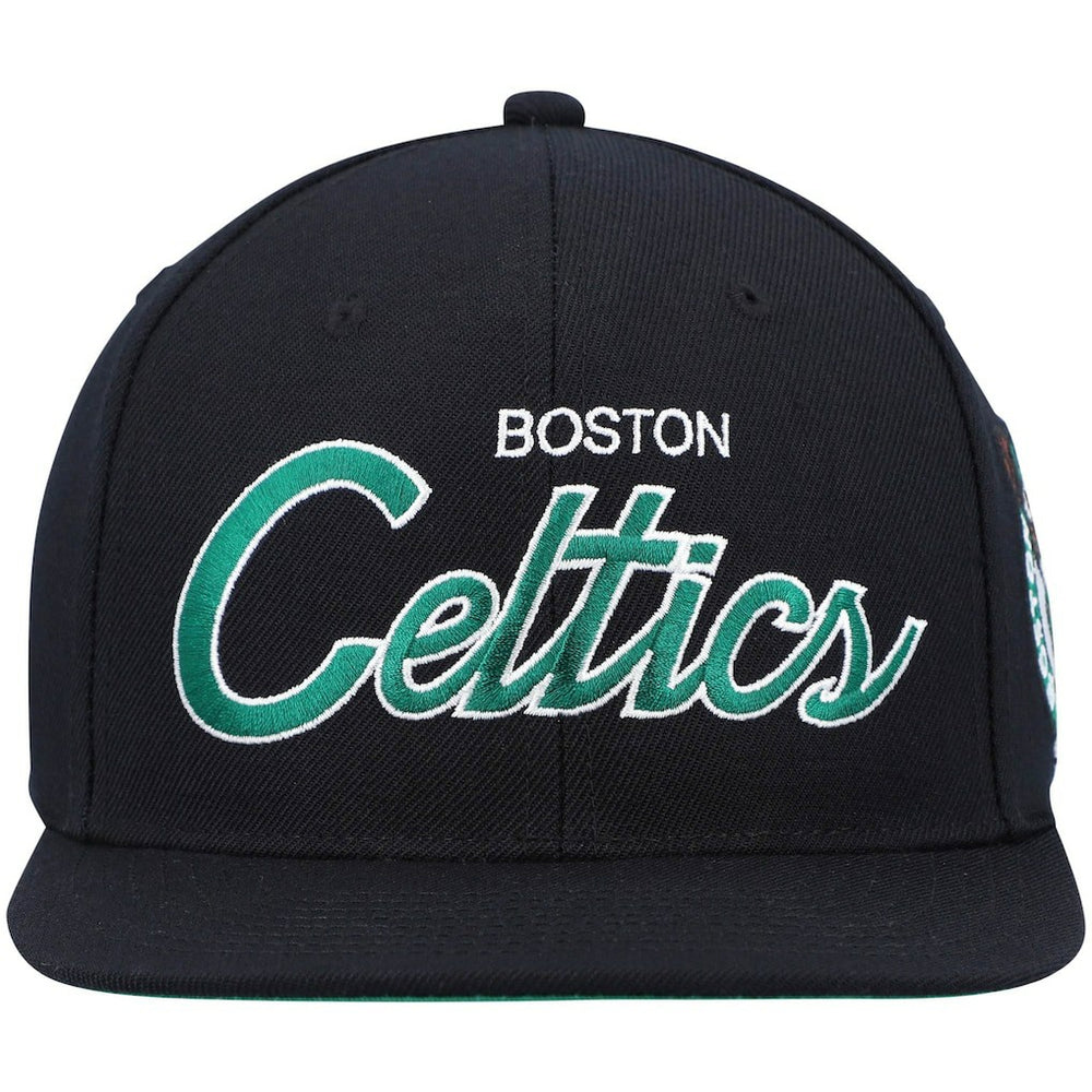 Black Boston Celtics Hardwood Classics Script 2.0 Snapback Hat | NBA
