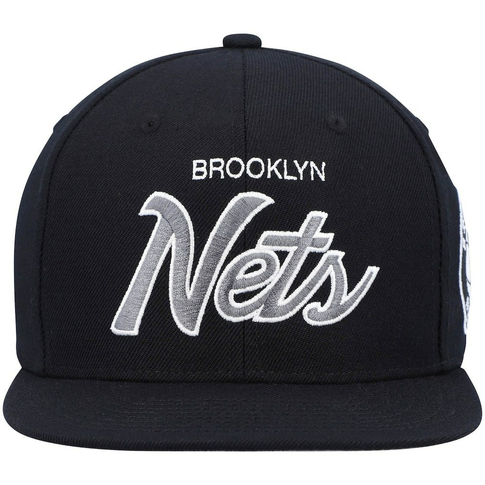 Black Brooklyn Nets Hardwood Classics Script 2.0 Snapback Hat | NBA