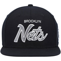 Black Brooklyn Nets Hardwood Classics Script 2.0 Snapback Hat | NBA