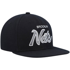 Black Brooklyn Nets Hardwood Classics Script 2.0 Snapback Hat | NBA