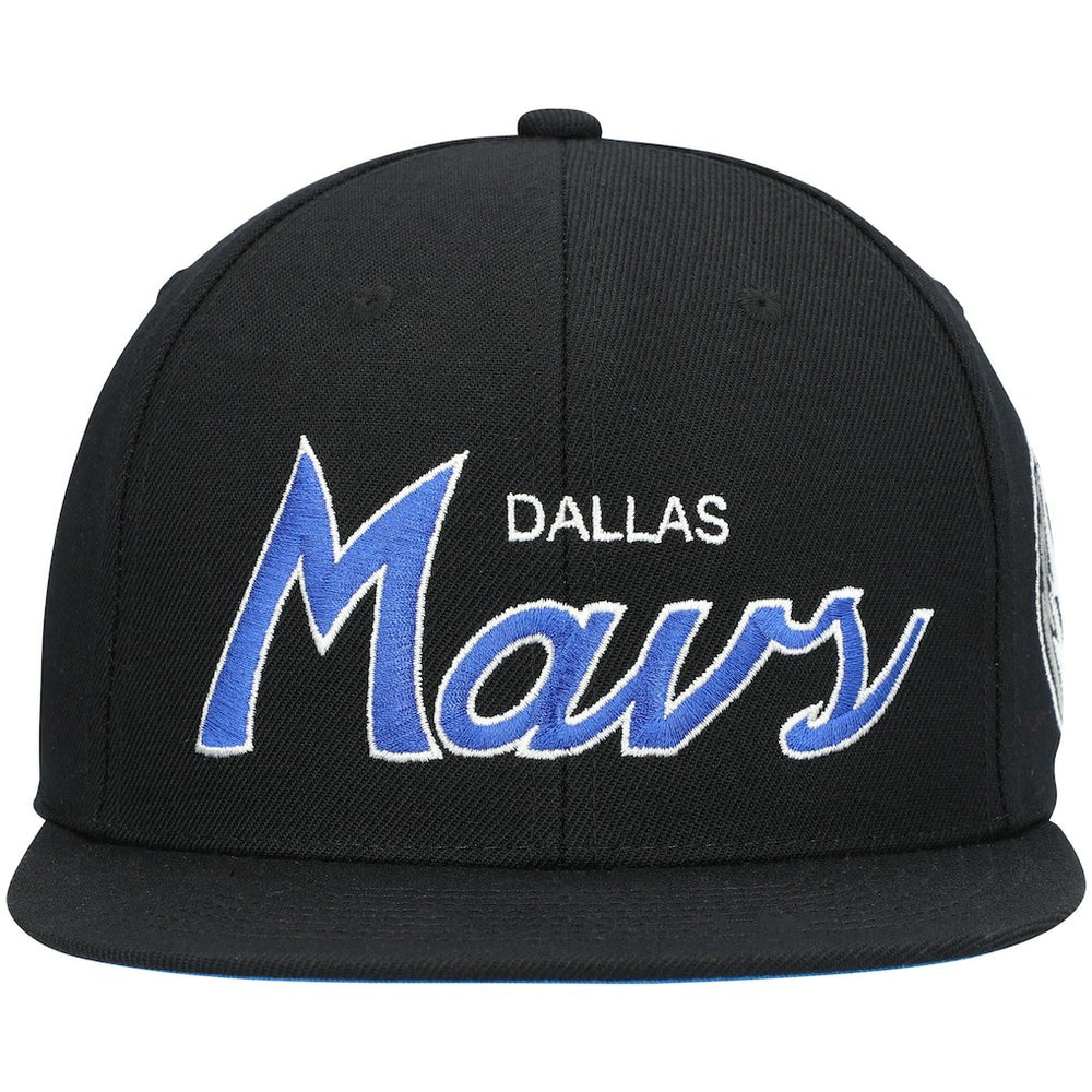 Black Dallas Mavericks Hardwood Classics Script 2.0 Snapback Hat sale | NBA
