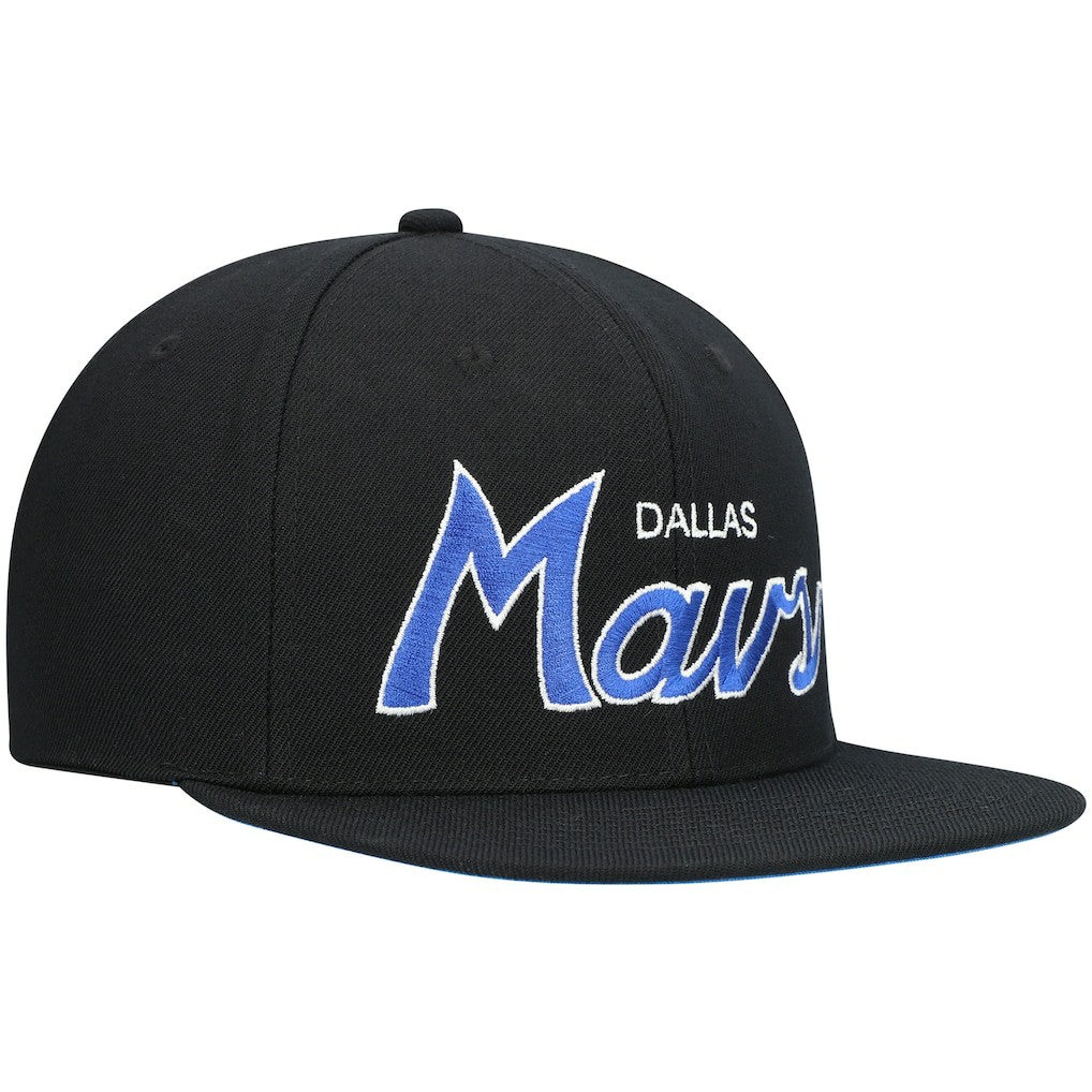 Black Dallas Mavericks Hardwood Classics Script 2.0 Snapback Hat sale | NBA